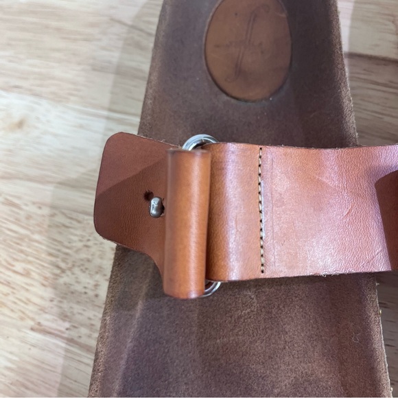 Jour Ferie Paris Flat Sandals Mens EU 45 Brown Slides Leather - Picture 7 of 9